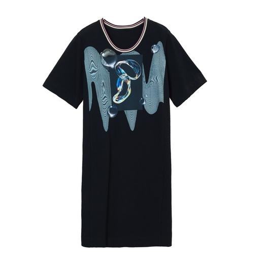 MIIDII/谜底纯棉连衣裙21夏新H型圆领图案印花闺蜜装212ML0881 商品图4