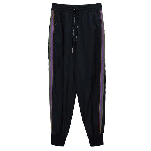 谜底休闲裤2021秋季新款侧缝撞色拼接松紧腰束脚长裤女213MK1765 商品图4