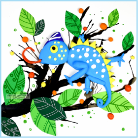 4-6岁综合创意画《树枝上的变色龙》【自动发货：下单后，点击手机短信中收到的链接，即可获取文件下载的链接；如有任何问题，可添加客服微信hm33268获得帮助】
