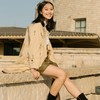 谜底2021秋季新款高订款钉钻印花宽松中长款风衣外套女213GE1697 商品缩略图3