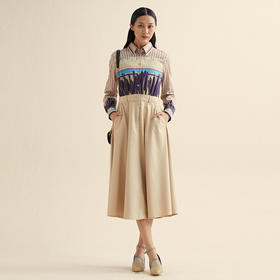 MIIDII/谜底小爱心印花假两件天丝收腰连衣裙长裙211ML0110