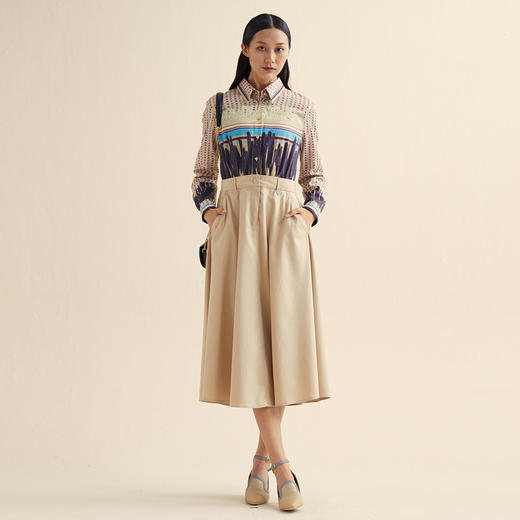 MIIDII/谜底小爱心印花假两件天丝收腰连衣裙长裙211ML0110 商品图0