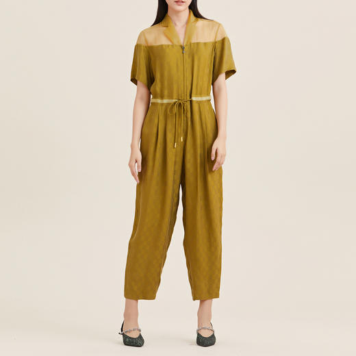 MIIDII/谜底连体裤女21夏新品通勤西装领抽强收腰休闲裤212MK0703 商品图0