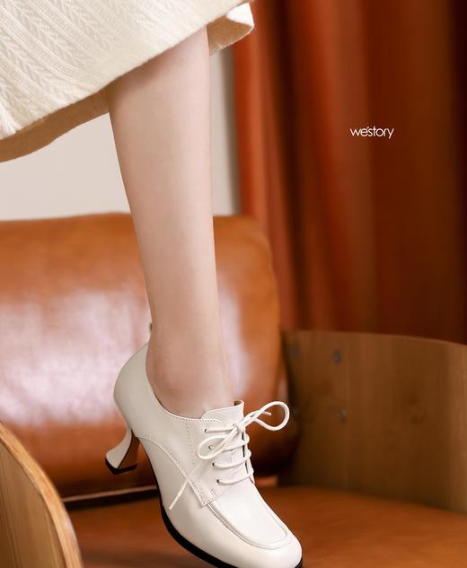 westory女款2021秋季新品粗跟深口乐福鞋W21CM70941 商品图3