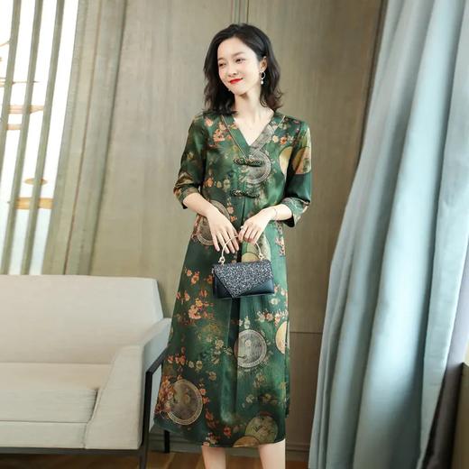 TZW-重磅珍珠缎香云纱真丝连衣裙 商品图0