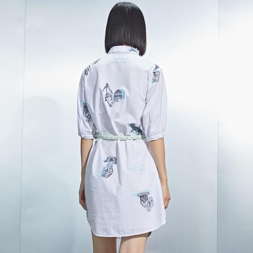 MIIDII/谜底21夏新品天丝棉花卉字母印花H型翻领连衣裙212ML0890 商品图2