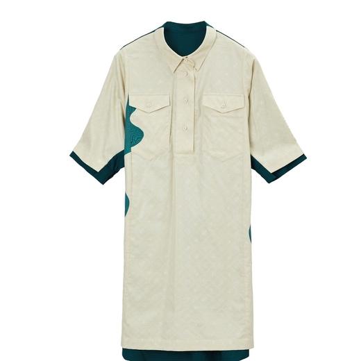 MIIDII/谜底21夏新品复古文艺撞色拼接H型翻领连衣裙212ML0904 商品图3