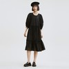 谜底2021秋季新款复古浪漫泡泡袖A型宽松天丝长袖连衣裙213ML1826 商品缩略图0