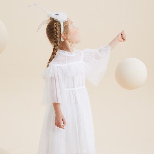 谜底童装21秋新款X型中长款连衣裙小仙女公主蕾丝裙213KL2218 商品图1