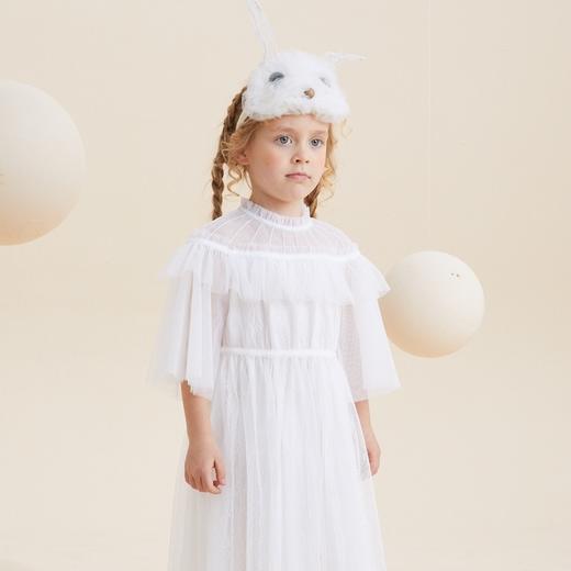 谜底童装21秋新款X型中长款连衣裙小仙女公主蕾丝裙213KL2218 商品图3