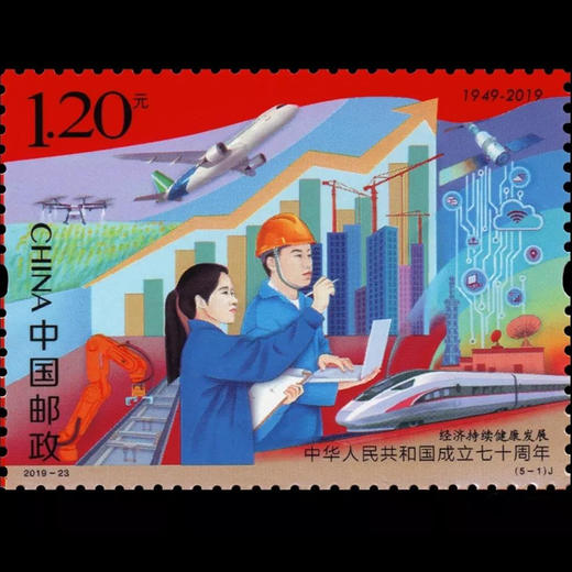 《中华人民共和国成立七十周年》邮票2019-23 商品图1