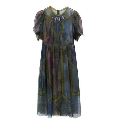 谜底连衣裙2021秋季新款高端系列浪漫时尚晚礼裙蕾丝裙213GL1792 商品图4