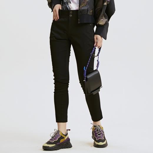 谜底紧身裤2021秋季新款简约合体高腰铅笔长裤女213MK1833 商品图0