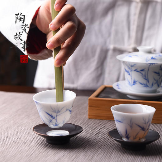 陶瓷故事手工竹制茶则茶夹茶拨茶针四件套装功夫茶具配件六君子 商品图4
