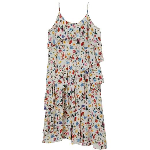 MIIDII/谜底真丝连衣裙21夏荷叶边小碎花桑蚕丝吊带裙212ML0984 商品图4