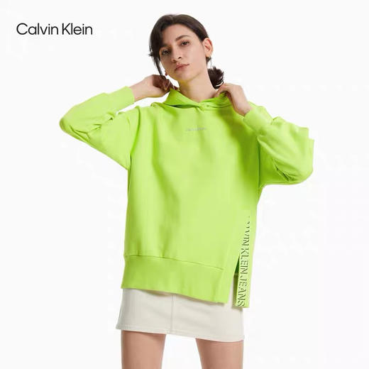 CK Jeans 2021秋冬新款女装时尚立体印花织带套头连帽卫衣J217431 商品图2