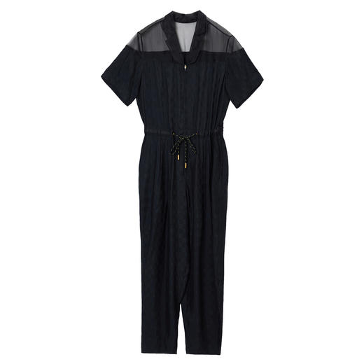 MIIDII/谜底连体裤女21夏新品通勤西装领抽强收腰休闲裤212MK0703 商品图4