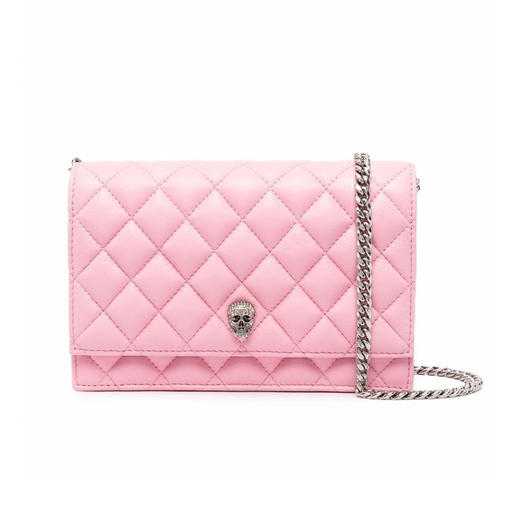 MCQ 麦昆 女士骷髅小号小牛皮单间斜挎包 粉色 647288 14A55 5905 商品图0