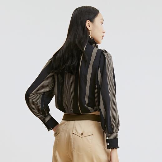 谜底衬衫2021秋季新款复古优雅宫廷荷叶领长袖上衣女213GS1773 商品图2