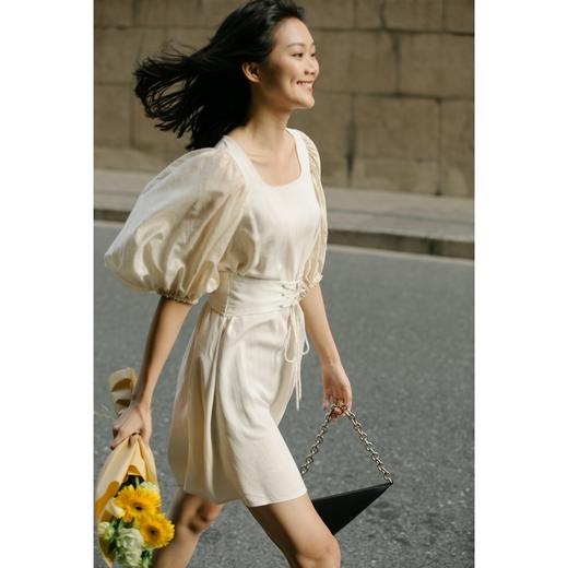 MIIDII/谜底21夏新品宽松灯笼袖仿腰封设计礼服连衣裙212ML0934 商品图1