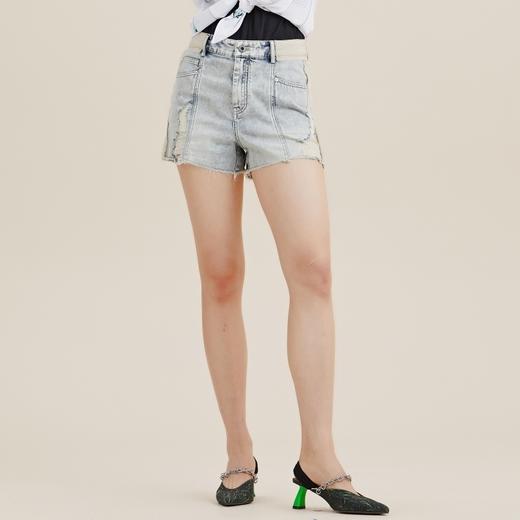 MIIDII/谜底牛仔短裤女21夏新品个性洗水破洞休闲运动212MK0716 商品图0