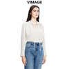 VIMAGE纬漫纪秋季新款纯色通勤百搭系带衬衬衣女士小上衣1613203 商品缩略图1
