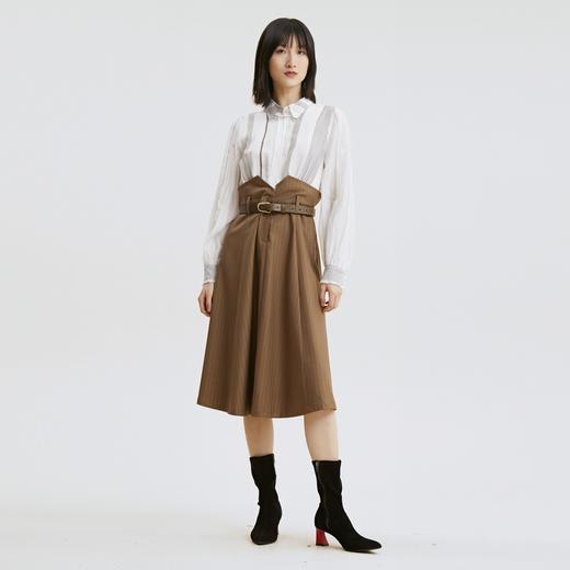 谜底2021秋季新款复古浪漫假两件收腰灯笼袖连衣裙213ML1806 商品图0