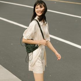 MIIDII/谜底21夏新品舒适柔软醋酸休闲简约连体短裤女212MK0911