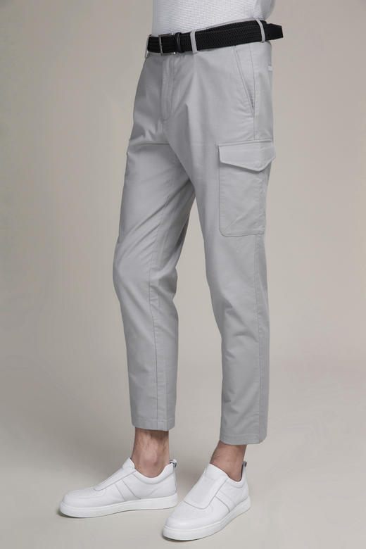 callisto灰色棉混纺休闲裤  SOCPW021GY 商品图0