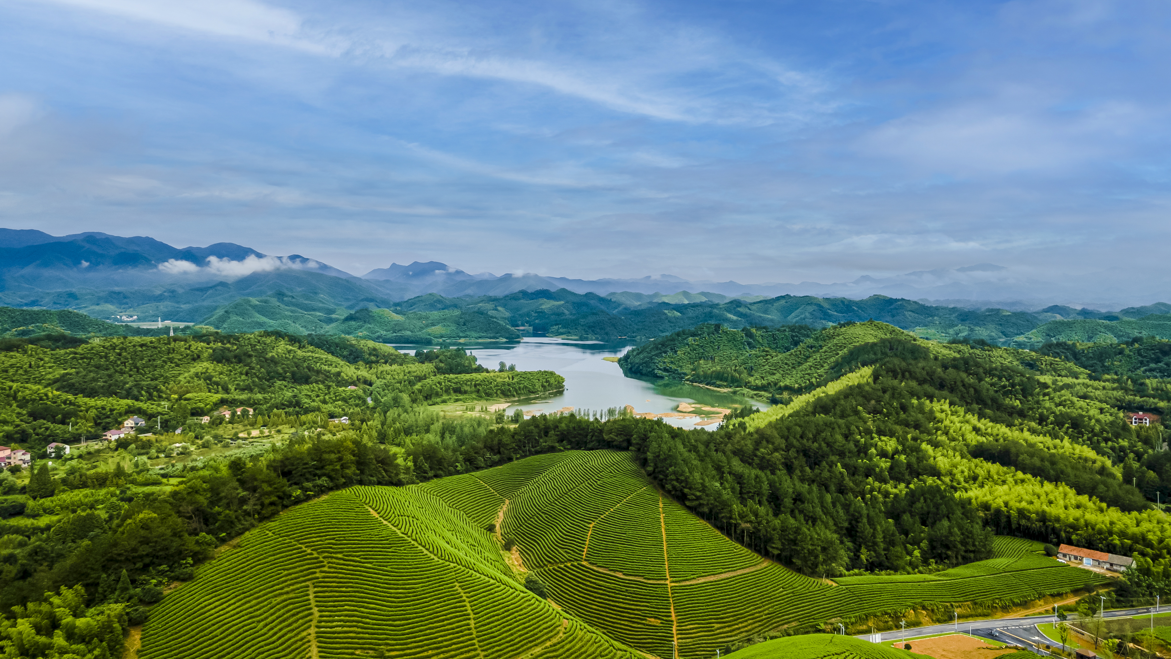 一定繞不過被萬畝浩瀚竹海包圍的安吉, 連綿群山/成片茶園/縹緲雲海