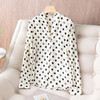 XZ-YQ6101+5007法式真丝衬衫女春秋季桑蚕丝波点印花女士气质V领长袖碎花设计感 商品缩略图3