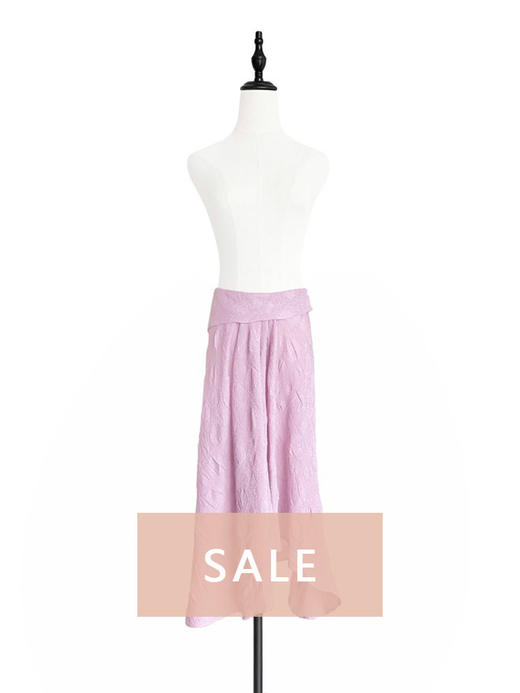 TYNVIE 翻腰装饰不规则裙摆半身裙 - 粉紫色 商品图0