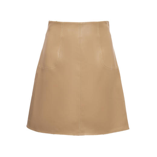 【松毬蜜茶】砂岩驼皮仿小羊皮高腰半裙/000108B 商品图4