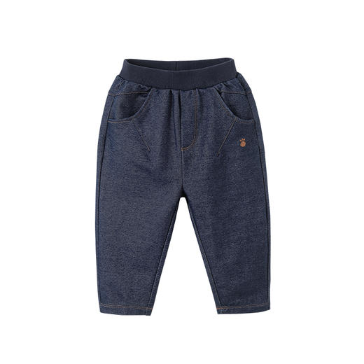 英氏-童衣类（秋）E1英针长裤深牛仔蓝100CM 商品图4