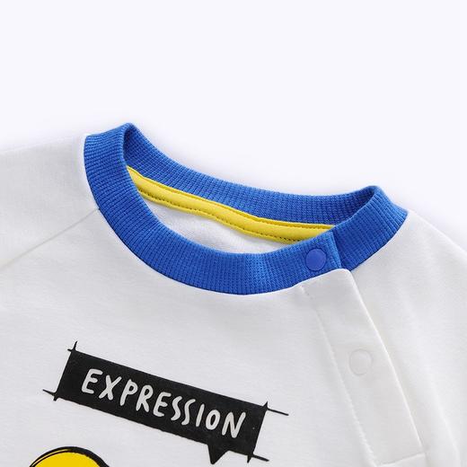 英氏-童衣类（秋）E1连针圆领长套衣英氏白110CM 商品图1