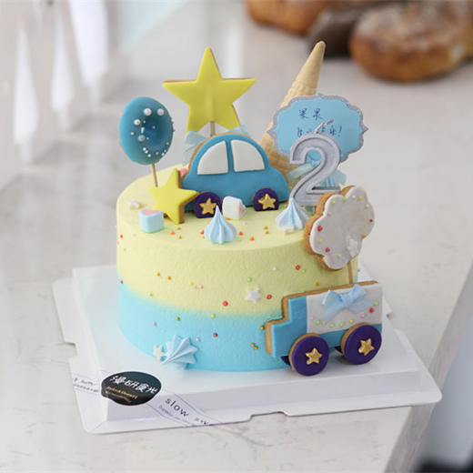 【生日蛋糕】翻糖饼干小汽车 商品图0