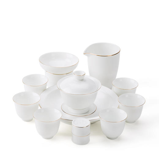 【彼岸花开盖碗套组】【粉青金线】陶瓷茶礼 功夫茶具套装手绘青瓷描金 商品图6