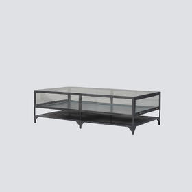 NS家居nsfurniture进口铁艺玻璃茶几(黑铁)NSCT-SBCT*Black