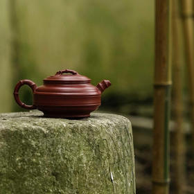 宜兴龙德堂陶艺 汤宣武《双线竹鼓》原矿大红袍 220 cc