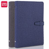 得力(deli)25K100张时尚活页笔记本子文具 商务办公插袋记事本日记本扣带皮面本办公用品 1本蓝灰随机3309 商品缩略图0