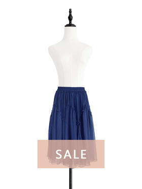 TYNVIE 抽褶蓬松半身裙 - 海蓝色