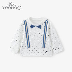 英氏-童衣类（秋）E1英针圆领长套衣英氏白110CM