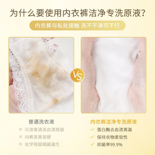 【呵护“内”在美！内衣裤专用洗衣液】99%有效yi菌，私密无忧！15秒祛除异味污渍，告别内裤姨妈残留，温和亲肤护衣护手，除螨小苏打洗衣液持久留香 商品图2
