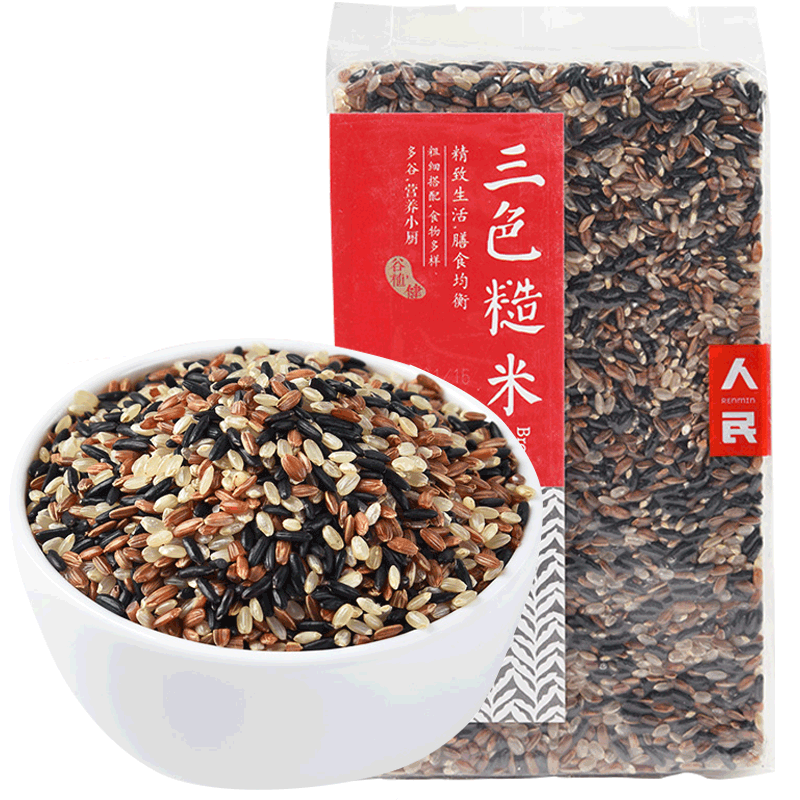 人民 三色糙米500g大真空
