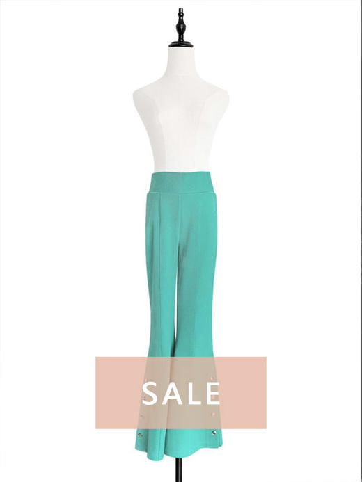 TYNVIE 金扣喇叭裤 - 薄荷绿 商品图0