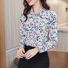 XZ-AL-651135268066衬衫女长袖雪纺2021修身显瘦韩版气质淑女碎花潮百搭职业套装套裙 商品缩略图3