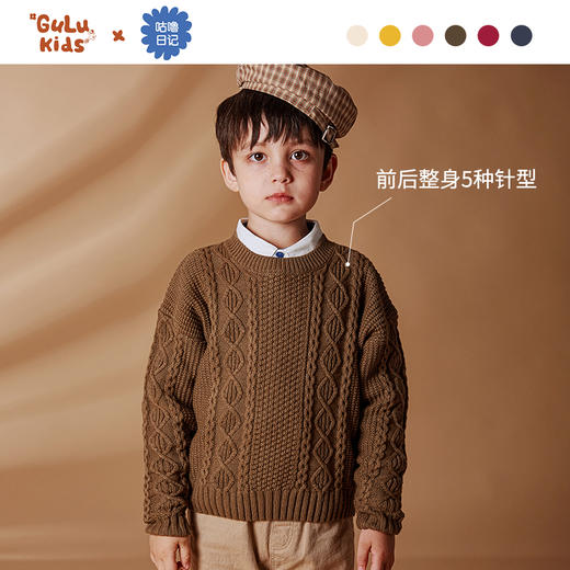 【100元任选5件】奶油系亲子款-温柔慵懒的多色圆领麻花毛衣~dzx801 商品图5