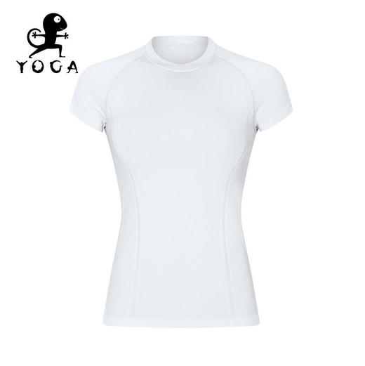 【七十二小时发货】壁虎瑜伽【2108SY065】圆领透气瑜伽短袖（无胸垫） 商品图10