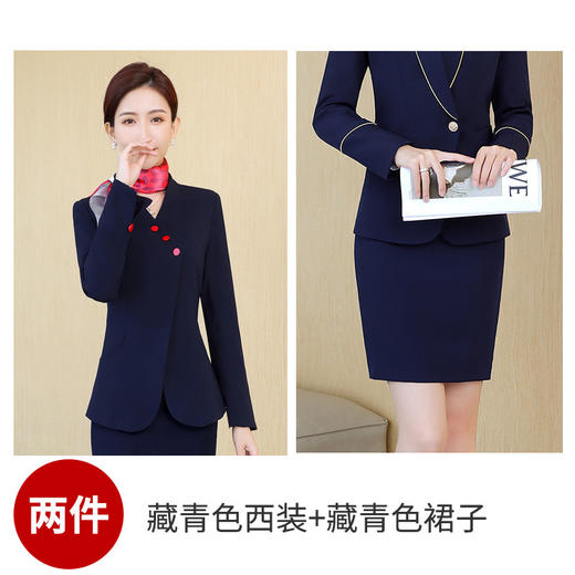 XZ-XS-356职业马甲套装秋冬装时尚气质酒店前台工装正装西装美容师工作服女 商品图6