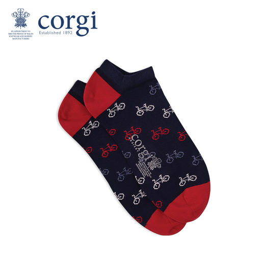 CORGI柯基英国进口男女同款袜子英式复古自行车印花秋夏薄款船袜 商品图2